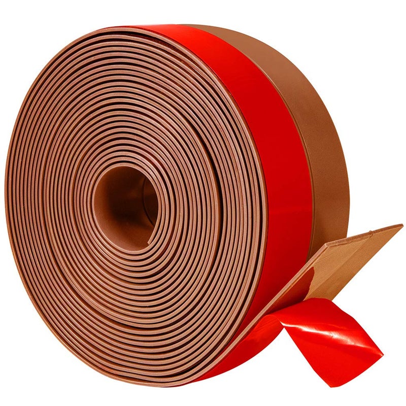 TORRAMI Wide Silicone Weather Stripping 3 inch Width 20 Feet Length, Draft Stopper Seal for Barn and Garage Door Under Bottom,Top, Sides, Brown - Image 1